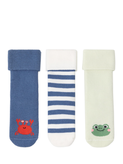 Lindex Baby Cotton Blend Socks, Pack of 3, Light Blue, Light Blue