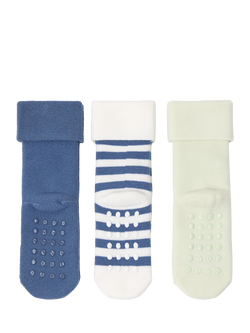 Lindex Baby Cotton Blend Socks, Pack of 3, Light Blue - view 2, Light Blue