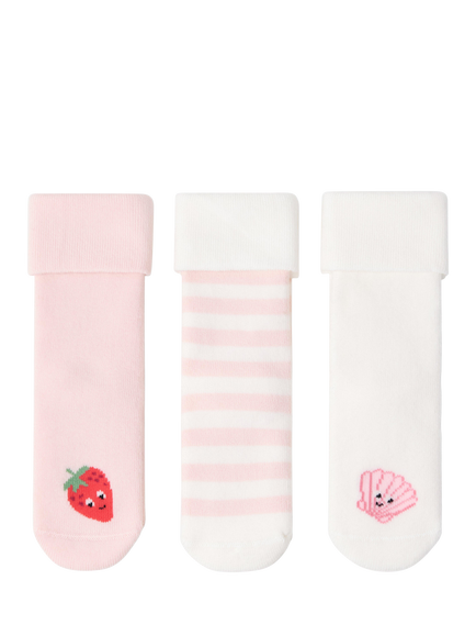 Lindex Baby Cotton Blend Socks, Pack of 3, Light Pink, Light Pink