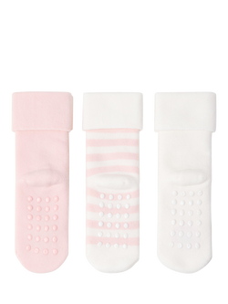 Lindex Baby Cotton Blend Socks, Pack of 3, Light Pink - view 2, Light Pink