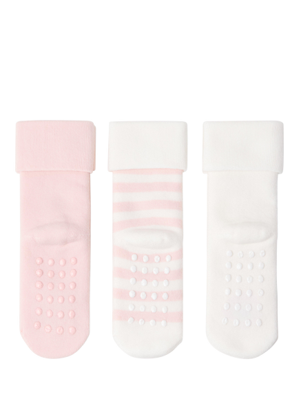 Lindex Baby Cotton Blend Socks, Pack of 3, Light Pink - view 2, Light Pink