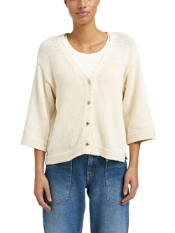 Smith & Soul Palm Tree Button Flared Sleeve Cardigan, Off White, Off White