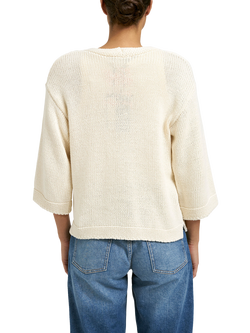 Smith & Soul Palm Tree Button Flared Sleeve Cardigan, Off White - view 2, Off White