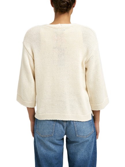 Smith & Soul Palm Tree Button Flared Sleeve Cardigan, Off White - view 2, Off White