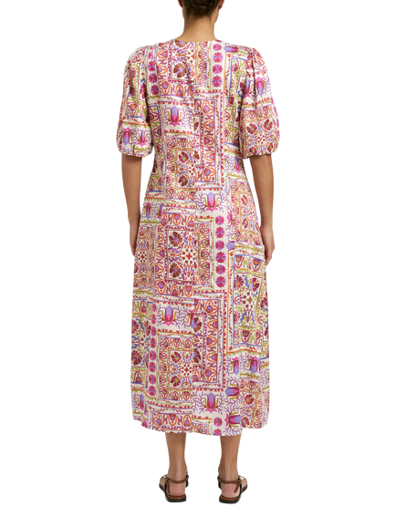 Smith & Soul V-Neck Tile Print Midi Dress, Multi - view 2, Multi