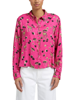 Smith & Soul Giraffe Print Shirt, Fuchsia/Multi, Fuchsia/Multi
