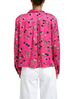 Smith & Soul Giraffe Print Shirt, Fuchsia/Multi - view 2, Fuchsia/Multi