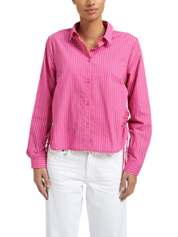 Smith & Soul Stripe Drawstring Detail Shirt, Fuchsia, Fuchsia