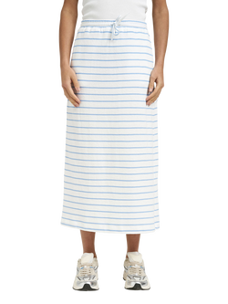 Smith & Soul Stripe Jersey Midi Skirt, True Blue/White, True Blue/White