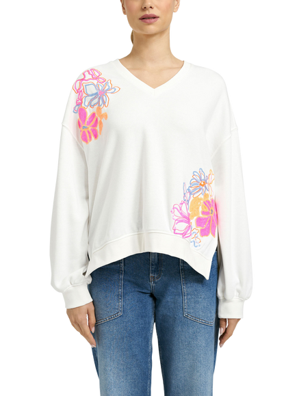 Smith & Soul Sequin Floral Sweatshirt, Off White/Multi, Off White/Multi