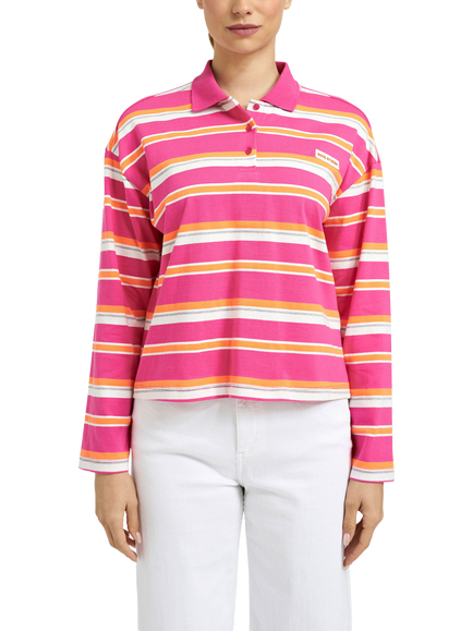 Smith & Soul Soul Studio Stripe Rugby Shirt, Fuchsia/Multi, Fuchsia/Multi
