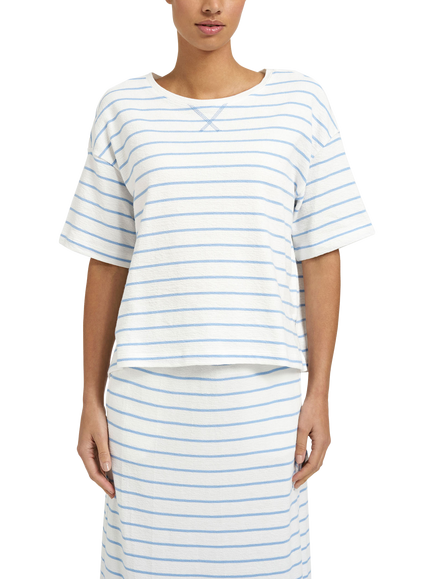 Smith & Soul Stripe Boxy T-Shirt, True Blue/White, True Blue/White