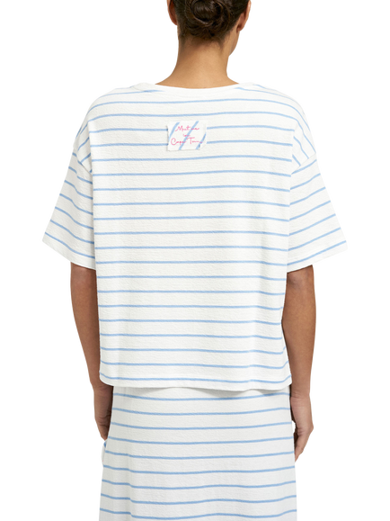 Smith & Soul Stripe Boxy T-Shirt, True Blue/White - view 2, True Blue/White