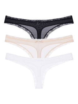 Dorina Essential Microfibre Thong, Pack of 3, Multi, Multi
