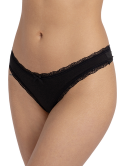 Dorina Essential Cotton Thong, Pack of 3 - view 2, Black