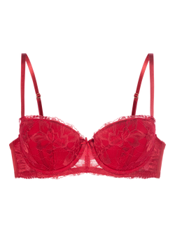 Dorina Perfect Lace Balconette Bra, Red - view 2, Red