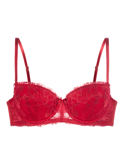 Dorina Perfect Lace Balconette Bra, Red - view 2, Red