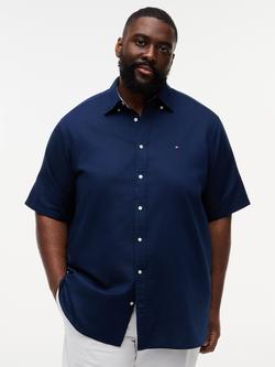 Tommy Hilfiger Plus Linen Blend Regular Fit Shirt, Blue Navy