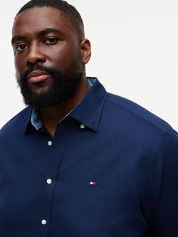 Tommy Hilfiger Plus Linen Blend Regular Fit Shirt - view 2, Blue Navy