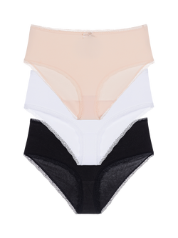 Dorina Essential Cotton Midi Knickers, Pack of 3, Multi