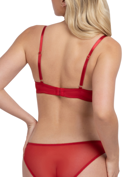 Dorina Perfect Lace Plunge Bra, Red - view 2, Red