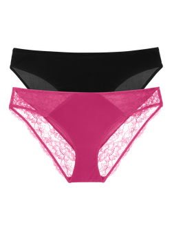 Dorina Willa Knickers, Pack of 2, Pink/Black