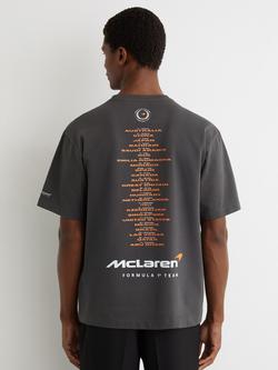 Reiss Champ McLaren F1 Team Championship Cotton T-Shirt, Washed Black - view 2, Washed Black