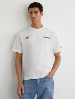 Reiss Winner McLaren Racing Champion Print Cotton T-Shirt, White, White