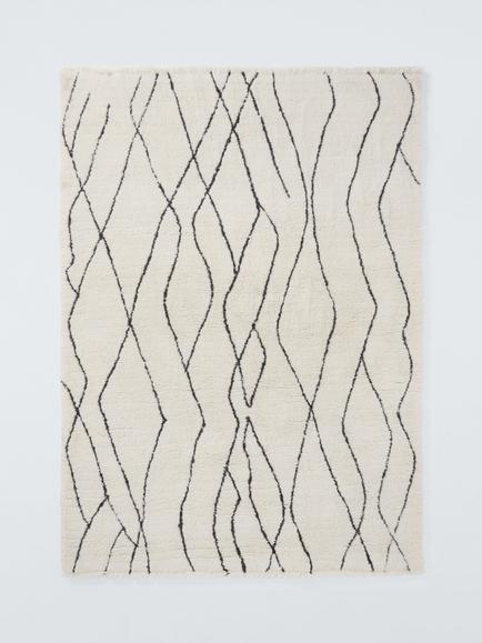 John Lewis Kasbah Hand Tufted Pure Wool Rug, White Ivory, White Ivory