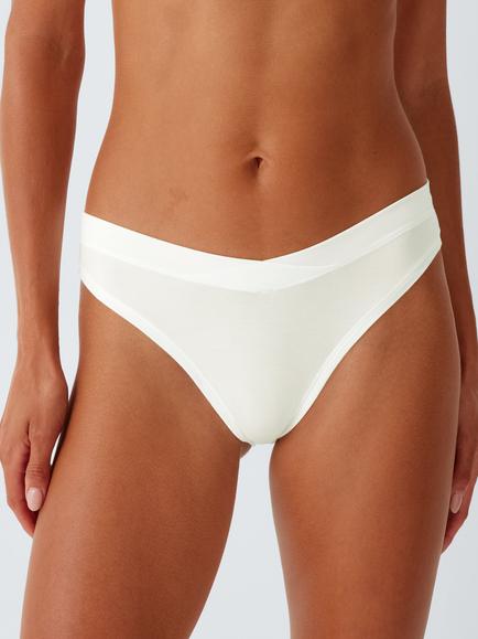 John Lewis Modal V-Front Knickers, Pack of 3, Almond Mix - view 2, Almond Mix