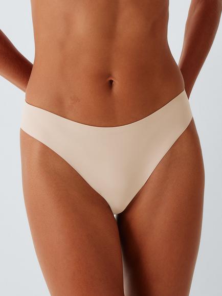 John Lewis No-VPL Bikini Knickers, Pack of 3 - view 2, Almond