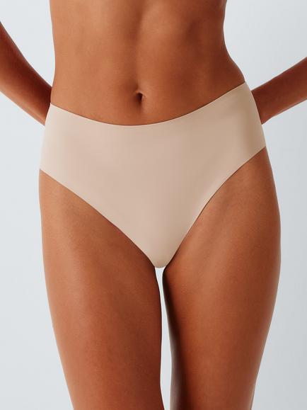 John Lewis No-VPL High Waist High Leg Knickers, Pack of 3, Almond - view 2, Almond