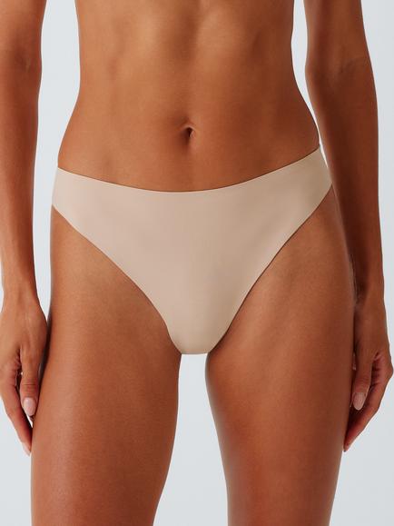 John Lewis No VPL Thong, Pack of 3 - view 2, Almond