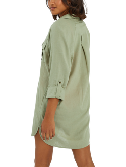 Accessorize Long Sleeve Shirt Beach Cover Up, Khaki - view 2, Khaki