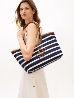 Tommy Hilfiger Script Logo Stripe Summer Bag, Navy Blue - view 2, Navy Blue