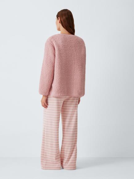 John Lewis Borg Tie Top, Pink - view 2, Pink