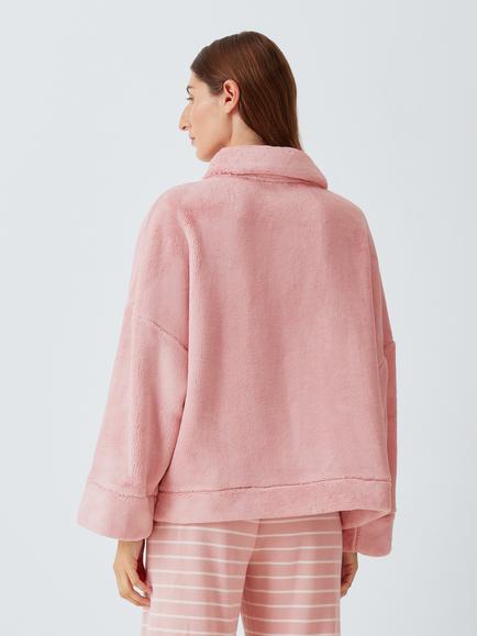 John Lewis Ultra Soft Fleece Pullover Top, Pink - view 2, Pink