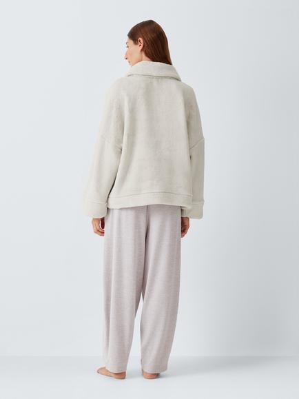 John Lewis Ultra Soft Fleece Pullover Top, Ivory - view 2, Ivory