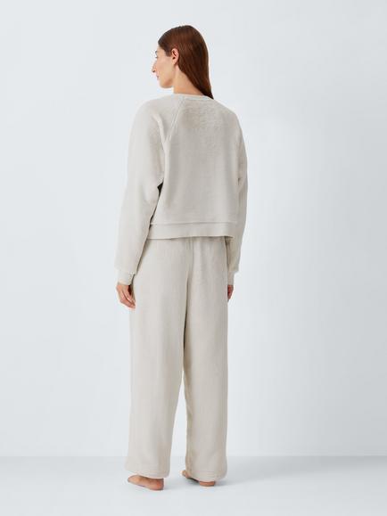 John Lewis Ultra Soft Fleece Twosie Set, Grey - view 2, Grey
