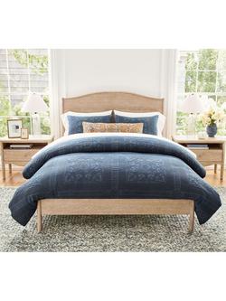 Pottery Barn Medallion Matelasse Quilted Duvet Cover, Indigo - view 2, Indigo