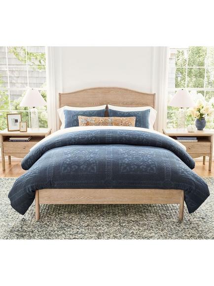 Pottery Barn Medallion Matelasse Quilted Duvet Cover, Indigo - view 2, Indigo