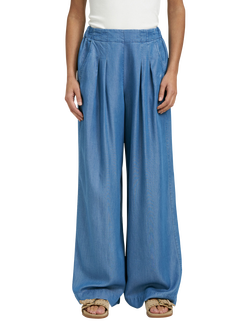 Smith & Soul Double Pleat Wide Leg Trousers, Denim, Denim
