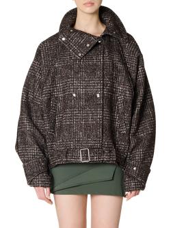 IRO Inja Short Tweed Trench Coat, Brown, Brown