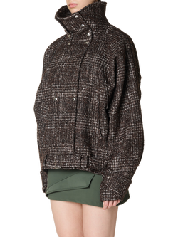 IRO Inja Short Tweed Trench Coat, Brown - view 2, Brown