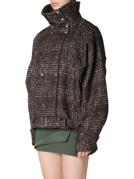 IRO Inja Short Tweed Trench Coat, Brown - view 2, Brown