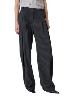 IRO Kalie Striped Trousers, Dark Grey, Dark Grey