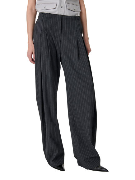IRO Kalie Striped Trousers, Dark Grey, Dark Grey