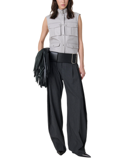 IRO Kalie Striped Trousers, Dark Grey - view 2, Dark Grey