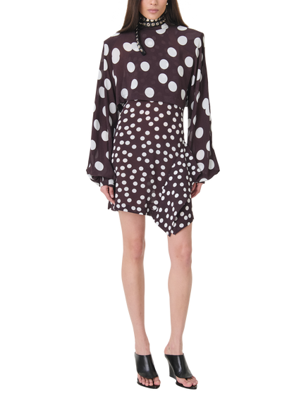 IRO Damelia Polka Dot Mini Dress, Brown/White, Brown/White