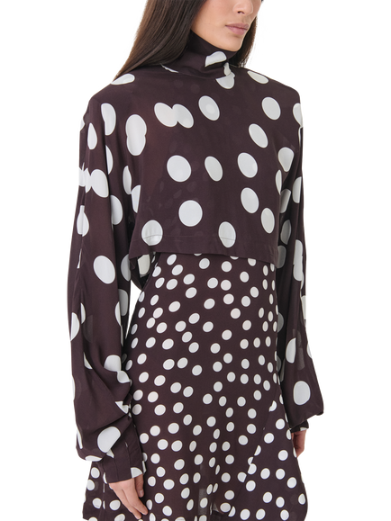 IRO Damelia Polka Dot Mini Dress, Brown/White - view 2, Brown/White